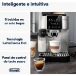 Cafetera De'Longhi Magnifica Start Milk ECAM220.80.SB – Superautomática, 1450W, LatteCrema, Molinillo, Depósito de leche - Imagen 2