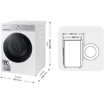 Lavadora Samsung WW11DB8B95GHU3 11 kg, 1400 rpm, Autodosificación, QuickDrive™, AI EcoBubble™, Blanca – Clase A - Imagen 3