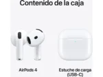 Apple AirPods 4 Inalámbricos Estuche USB-C Chip H2 Blanco - Imagen 2